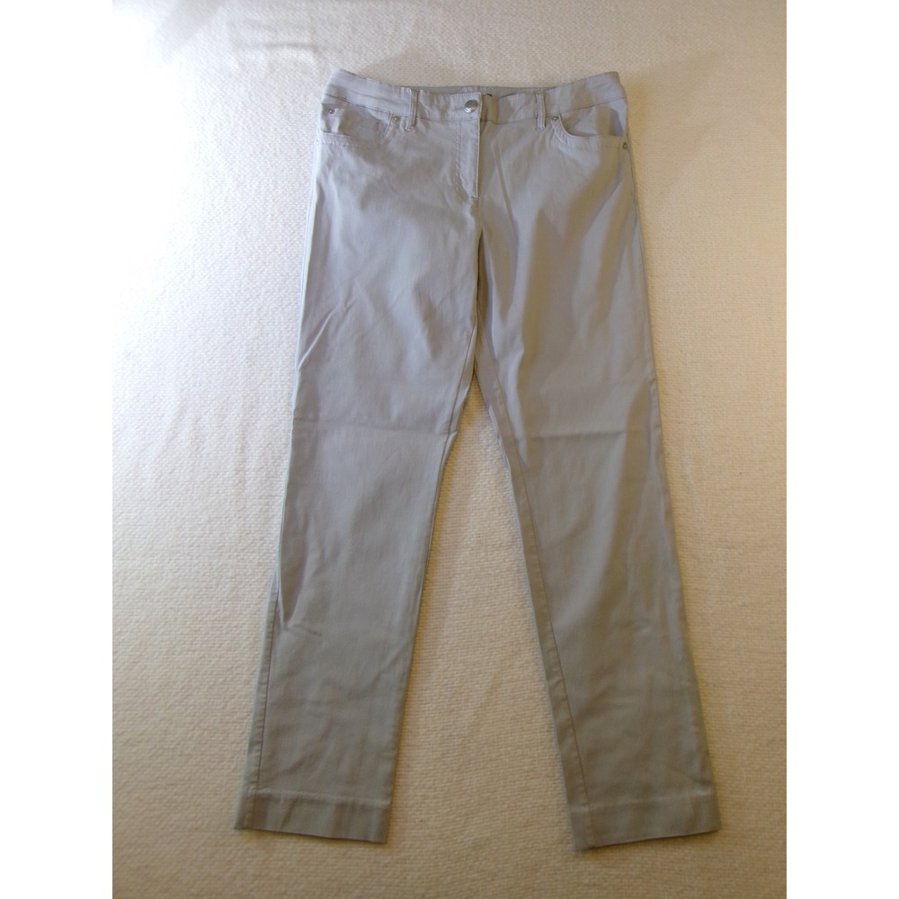 Zac & Rachel Womens Grey Millennium Slim Leg Stretch Pants Size 14 Trousers